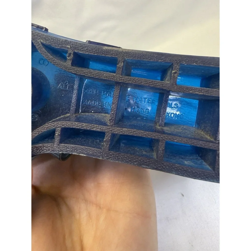 VTG Women's Translucent Blue Jelly Sandals Woven Fisherman Silhouette Sz 8